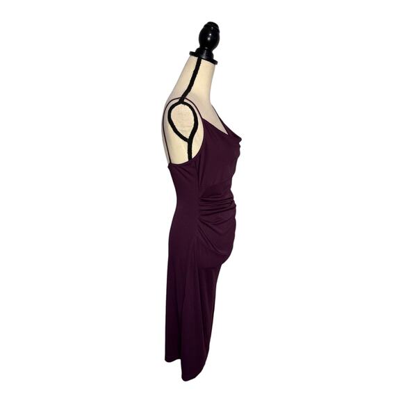 Vintage Just Choon Purple Cowl Neck Ruched Slip Dress Womens Size Small USA - Picture 4 of 5